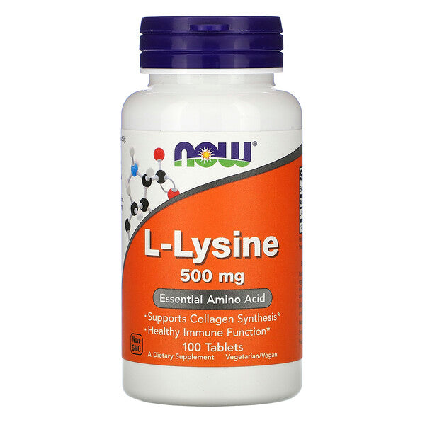 NOW L-Lysine 500 mg 100 Tablets, effective help against herpes