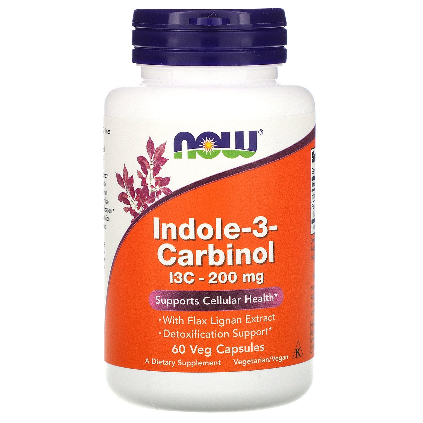NOW Indole-3-Carbinol (I3C) 200 mg - 60 Veg Caps, Supports Cellular Health
